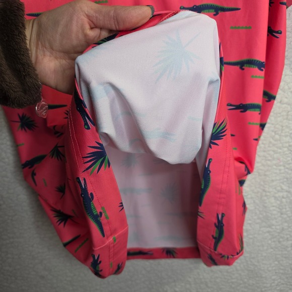 Waggle M"s XL Pink Alligator Palm Tree Golf Polo Shirt Unique Golf Outdoors Fun - Picture 9 of 16